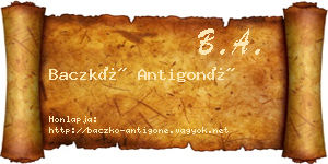 Baczkó Antigoné névjegykártya
